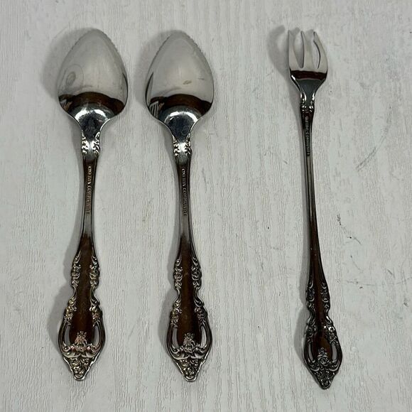 Oneida Community Brahms Stainless Steel Flatware Bundle Cocktail Spoon set of 3 - Picture 6 of 8